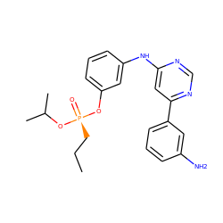 CCC[P@@](=O)(Oc1cccc(Nc2cc(-c3cccc(N)c3)ncn2)c1)OC(C)C ZINC000169342875