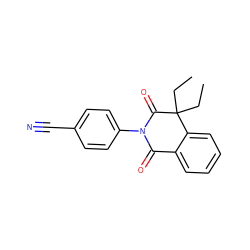 CCC1(CC)C(=O)N(c2ccc(C#N)cc2)C(=O)c2ccccc21 ZINC000040919037