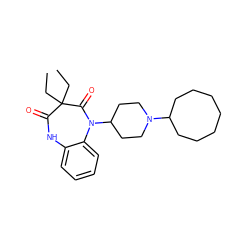 CCC1(CC)C(=O)Nc2ccccc2N(C2CCN(C3CCCCCCC3)CC2)C1=O ZINC000115714525