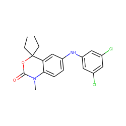 CCC1(CC)OC(=O)N(C)c2ccc(Nc3cc(Cl)cc(Cl)c3)cc21 ZINC000028878794