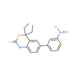 CCC1(CC)OC(=S)Nc2ccc(-c3cccc([N+](=O)[O-])c3)cc21 ZINC000013488878