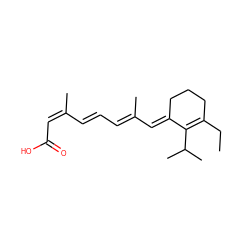 CCC1=C(C(C)C)/C(=C/C(C)=C/C=C/C(C)=C\C(=O)O)CCC1 ZINC000013741829