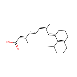 CCC1=C(C(C)C)/C(=C/C(C)=C\C=C\C(C)=C\C(=O)O)CCC1 ZINC000013741830