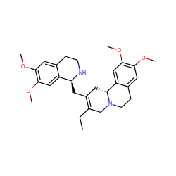 CCC1=C(C[C@@H]2NCCc3cc(OC)c(OC)cc32)C[C@@H]2c3cc(OC)c(OC)cc3CCN2C1 ZINC000003590974