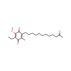 CCC1=C(OC)C(=O)C(CCCCCCCCCCC(C)=O)=C(C)C1=O ZINC000043067859