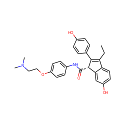 CCC1=C(c2ccc(O)cc2)[C@@H](C(=O)Nc2ccc(OCCN(C)C)cc2)c2cc(O)ccc21 ZINC000013673463