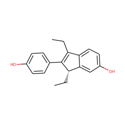 CCC1=C(c2ccc(O)cc2)[C@@H](CC)c2cc(O)ccc21 ZINC000013555421