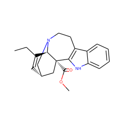 CCC1=C[C@@H]2CN3CCc4c([nH]c5ccccc45)[C@@](C(=O)OC)(C2)[C@@H]13 ZINC000057297068