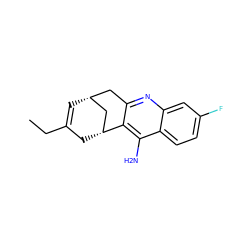 CCC1=C[C@@H]2Cc3nc4cc(F)ccc4c(N)c3[C@H](C1)C2 ZINC000013835510