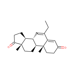 CCC1=C[C@H]2[C@@H]3CCC(=O)[C@@]3(C)CC[C@@H]2[C@@]2(C)CCC(=O)C=C12 ZINC000136461100