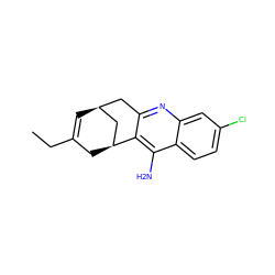 CCC1=C[C@H]2Cc3nc4cc(Cl)ccc4c(N)c3[C@@H](C1)C2 ZINC000001663057