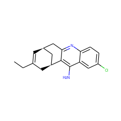 CCC1=C[C@H]2Cc3nc4ccc(Cl)cc4c(N)c3[C@@H](C1)C2 ZINC000000367100