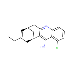 CCC1=C[C@H]2Cc3nc4cccc(Cl)c4c(N)c3[C@@H](C1)C2 ZINC000013835513