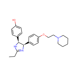 CCC1=N[C@H](c2ccc(OCCN3CCCCC3)cc2)[C@H](c2ccc(O)cc2)N1 ZINC000013607927