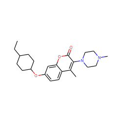 CCC1CCC(Oc2ccc3c(C)c(N4CCN(C)CC4)c(=O)oc3c2)CC1 ZINC000045393770