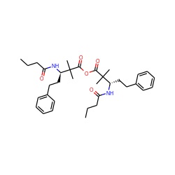 CCCC(=O)N[C@@H](CCc1ccccc1)C(C)(C)C(=O)OC(=O)C(C)(C)[C@@H](CCc1ccccc1)NC(=O)CCC ZINC000036176475