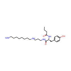 CCCC(=O)N[C@@H](Cc1ccc(O)cc1)C(=O)NCCCNCCCCCCCCN ZINC000013492672