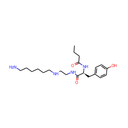 CCCC(=O)N[C@@H](Cc1ccc(O)cc1)C(=O)NCCNCCCCCCN ZINC000035033593