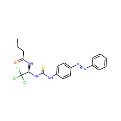 CCCC(=O)N[C@@H](NC(=S)Nc1ccc(N=Nc2ccccc2)cc1)C(Cl)(Cl)Cl ZINC000254501788