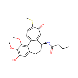 CCCC(=O)N[C@H]1CCc2cc(O)c(OC)c(OC)c2-c2ccc(SC)c(=O)cc21 ZINC000027649111