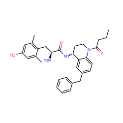 CCCC(=O)N1CC[C@@H](NC(=O)[C@@H](N)Cc2c(C)cc(O)cc2C)c2cc(Cc3ccccc3)ccc21 ZINC000653899417