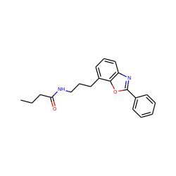 CCCC(=O)NCCCc1cccc2nc(-c3ccccc3)oc12 ZINC000027214274