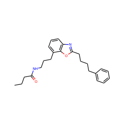 CCCC(=O)NCCCc1cccc2nc(CCCCc3ccccc3)oc12 ZINC000027210680