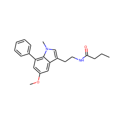 CCCC(=O)NCCc1cn(C)c2c(-c3ccccc3)cc(OC)cc12 ZINC000028815198