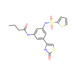 CCCC(=O)Nc1cc(NS(=O)(=O)c2cccs2)cc(-c2csc(=O)[nH]2)c1 ZINC000095601533