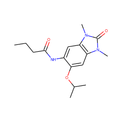 CCCC(=O)Nc1cc2c(cc1OC(C)C)n(C)c(=O)n2C ZINC000653827653