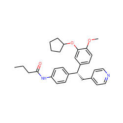 CCCC(=O)Nc1ccc([C@@H](Cc2ccncc2)c2ccc(OC)c(OC3CCCC3)c2)cc1 ZINC000013442016