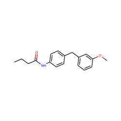 CCCC(=O)Nc1ccc(Cc2cccc(OC)c2)cc1 ZINC000025977935