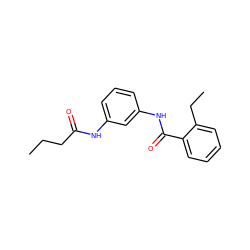 CCCC(=O)Nc1cccc(NC(=O)c2ccccc2CC)c1 ZINC000084652179