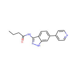 CCCC(=O)Nc1n[nH]c2cc(-c3ccncc3)ccc12 ZINC000049090069