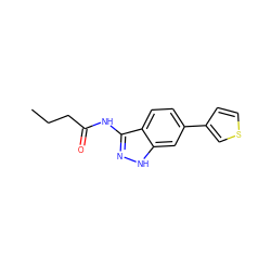 CCCC(=O)Nc1n[nH]c2cc(-c3ccsc3)ccc12 ZINC000049047267