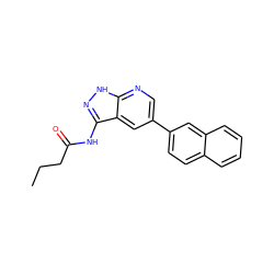 CCCC(=O)Nc1n[nH]c2ncc(-c3ccc4ccccc4c3)cc12 ZINC000013489651