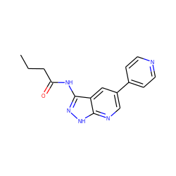 CCCC(=O)Nc1n[nH]c2ncc(-c3ccncc3)cc12 ZINC000013489649