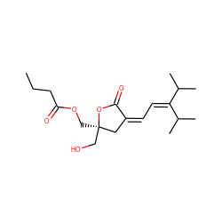 CCCC(=O)OC[C@@]1(CO)C/C(=C/C=C(C(C)C)C(C)C)C(=O)O1 ZINC000013805634