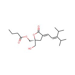 CCCC(=O)OC[C@@]1(CO)C/C(=C\C=C(C(C)C)C(C)C)C(=O)O1 ZINC000013805638