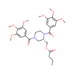 CCCC(=O)OC[C@@H]1CN(C(=O)c2cc(OC)c(OC)c(OC)c2)CCN1C(=O)c1cc(OC)c(OC)c(OC)c1 ZINC000025963752