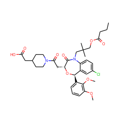 CCCC(=O)OCC(C)(C)CN1C(=O)[C@@H](CC(=O)N2CCC(CC(=O)O)CC2)O[C@H](c2cccc(OC)c2OC)c2cc(Cl)ccc21 ZINC000027521320