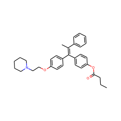 CCCC(=O)Oc1ccc(/C(=C(/C)c2ccccc2)c2ccc(OCCN3CCCCC3)cc2)cc1 ZINC000653746384