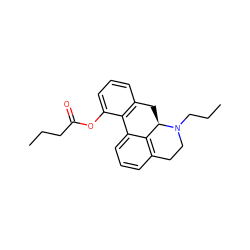 CCCC(=O)Oc1cccc2c1-c1cccc3c1[C@@H](C2)N(CCC)CC3 ZINC000040916834