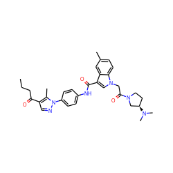 CCCC(=O)c1cnn(-c2ccc(NC(=O)c3cn(CC(=O)N4CC[C@@H](N(C)C)C4)c4ccc(C)cc34)cc2)c1C ZINC000299833400