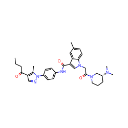 CCCC(=O)c1cnn(-c2ccc(NC(=O)c3cn(CC(=O)N4CCC[C@@H](N(C)C)C4)c4ccc(C)cc34)cc2)c1C ZINC000299830339