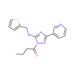 CCCC(=O)n1nc(-c2cccnc2)nc1NCc1cccs1 ZINC000005002107