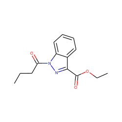 CCCC(=O)n1nc(C(=O)OCC)c2ccccc21 ZINC000072176410