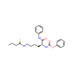 CCCC(=S)NCCCC[C@H](NC(=O)Oc1ccccc1)C(=O)Nc1ccccc1 ZINC001772576431