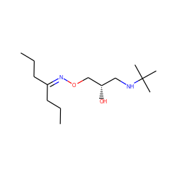 CCCC(CCC)=NOC[C@@H](O)CNC(C)(C)C ZINC000029342401