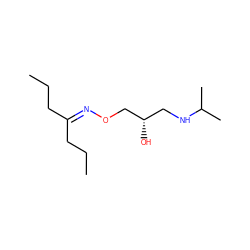 CCCC(CCC)=NOC[C@@H](O)CNC(C)C ZINC000029347404